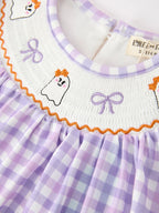 Halloween Ghost Plaid Scallop Dress