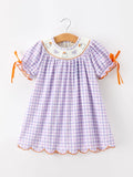 Halloween Ghost Plaid Scallop Dress