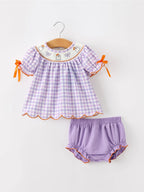 Halloween Ghost Plaid Bloomer Set