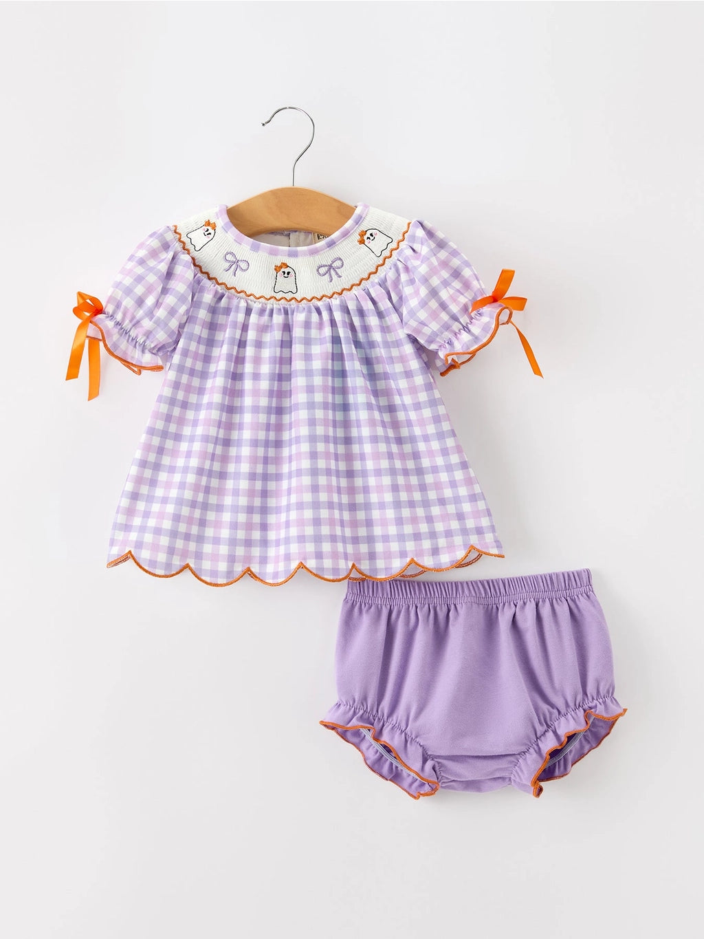 Halloween Ghost Plaid Bloomer Set