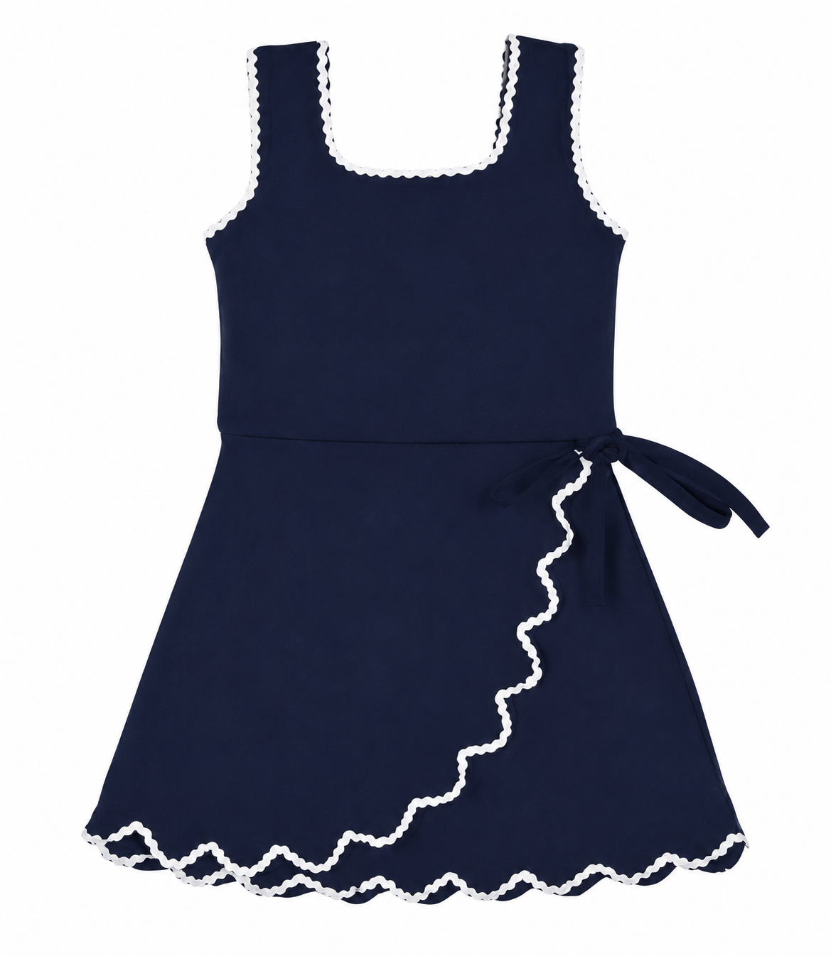 Navy Scalloped Dress