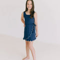 Navy Scalloped Dress
