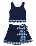 Navy Gingham Set