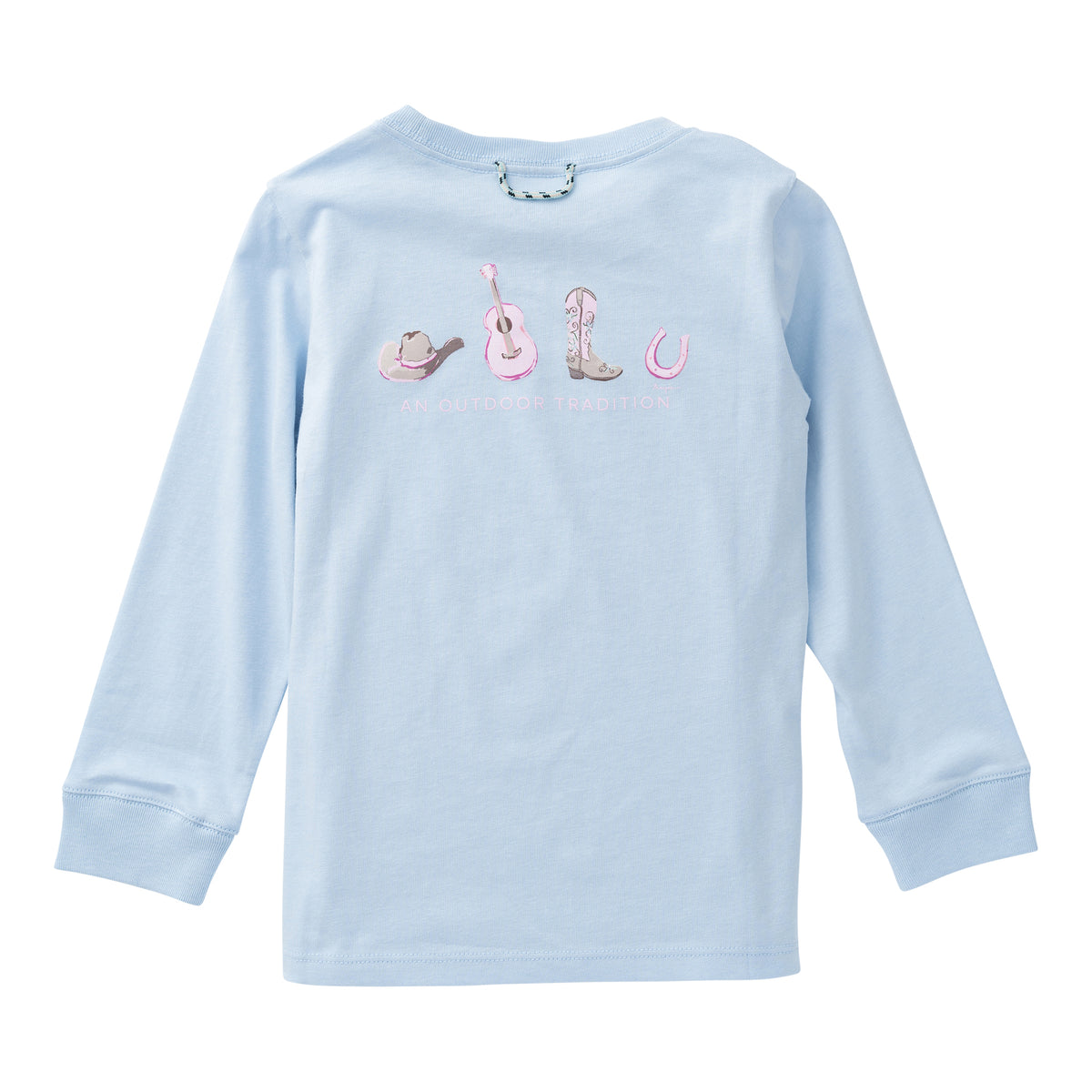 Long Sleeve Cotton T-shirt  Blue Cowgirl Icons