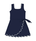 Navy Scalloped Dress