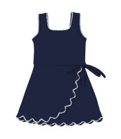 Navy Scalloped Dress