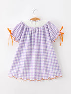 Halloween Ghost Plaid Scallop Dress