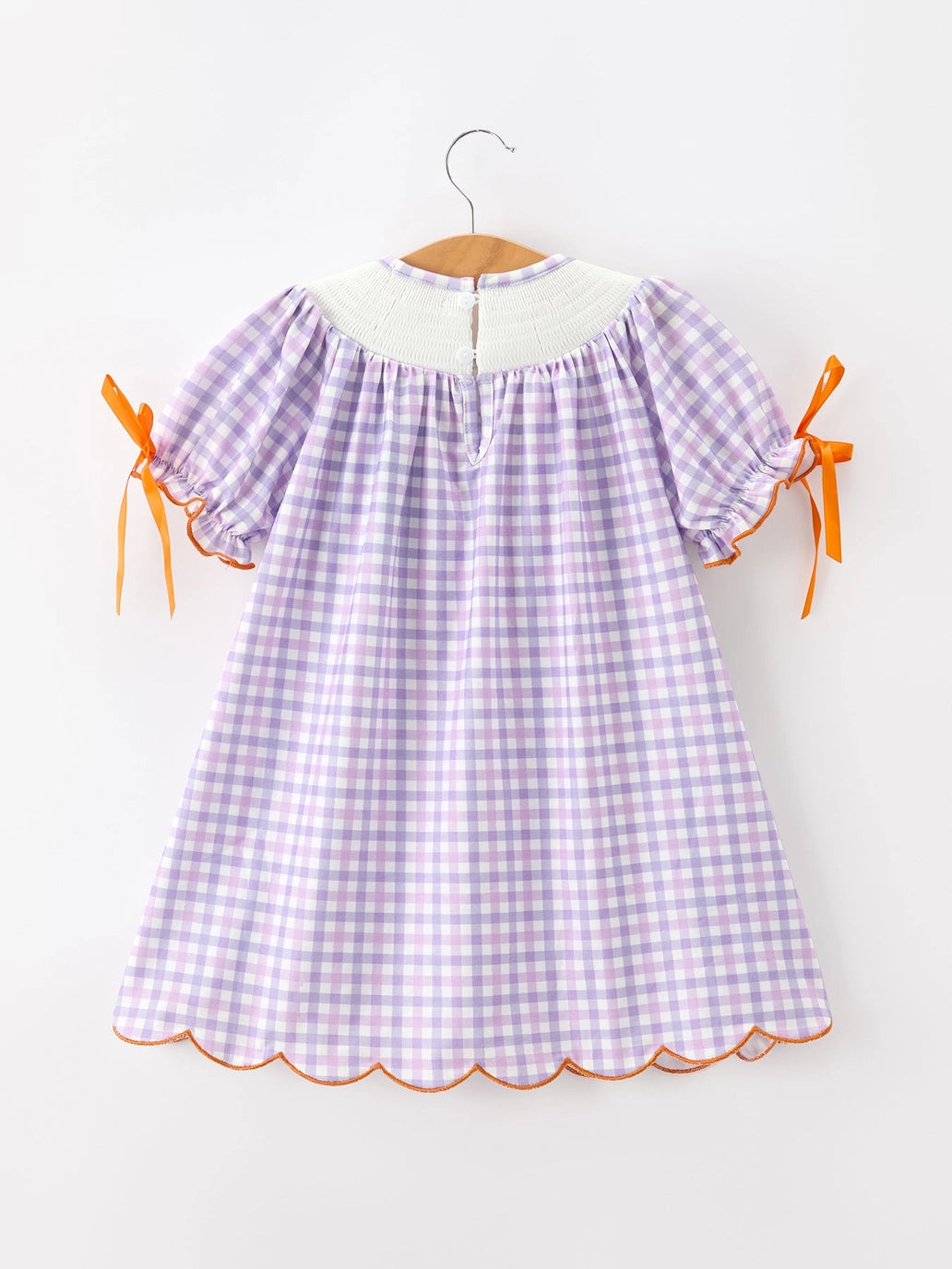 Halloween Ghost Plaid Scallop Dress