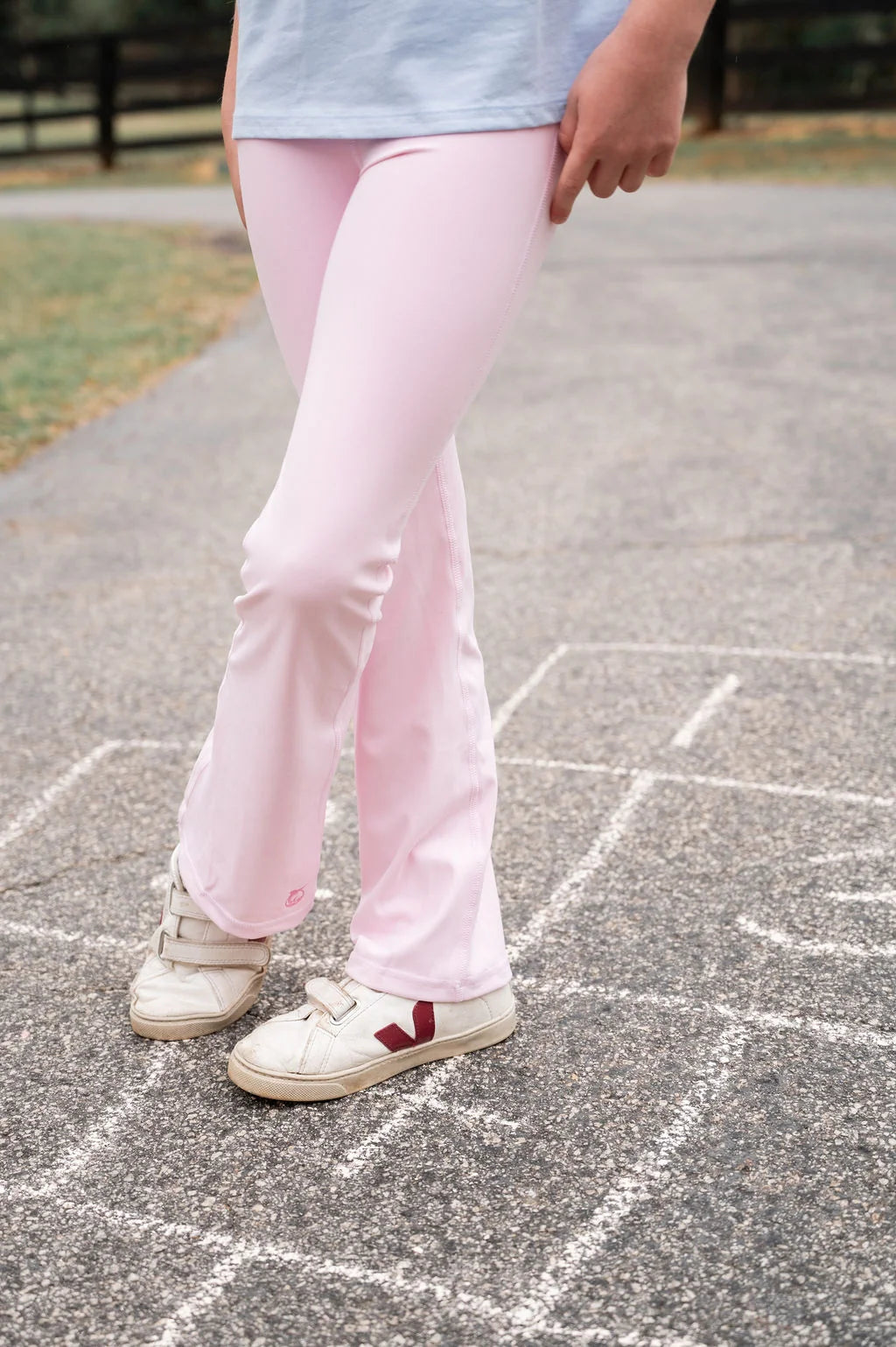 Girls' Athletic Flare Legging in Pink Lady
